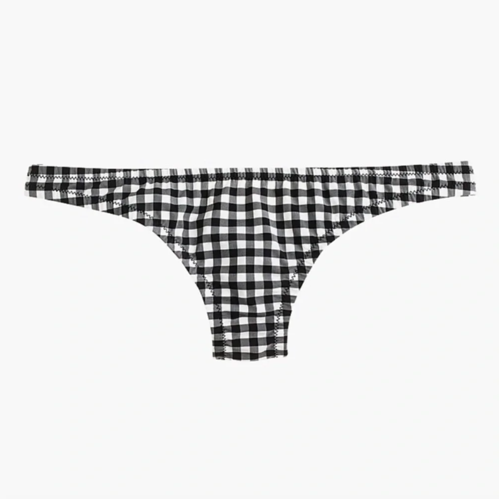 J Crew Crossed Halter Lowrider Bikini in Black Gingham Size S and L NWT